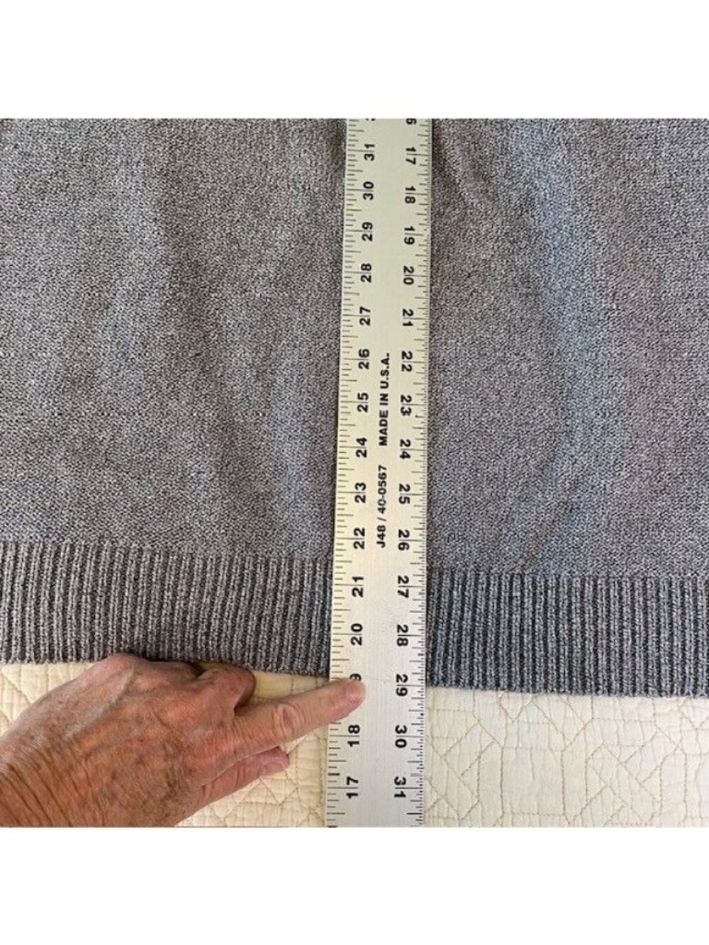 PrAna Knit Hoodie Sweater North Loop Organic Cotton Pullover XL Pebble Grey Cozy - Picture 9 of 11